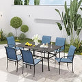 VICLLAX Patio 7 Piece Outdoor Dining Set - Durable 6-Seat Table