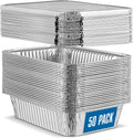 PLASTICPRO 50 Pack Aluminum Pans 6.5in x 9in - Heavy Duty Disposable