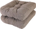 RACE LEAF 19 in x 19 in Patio Chair Cushions Brown - Tufted Memory