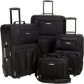 Softside Upright Luggage Set 4-Piece Black - Expandable Travel Set