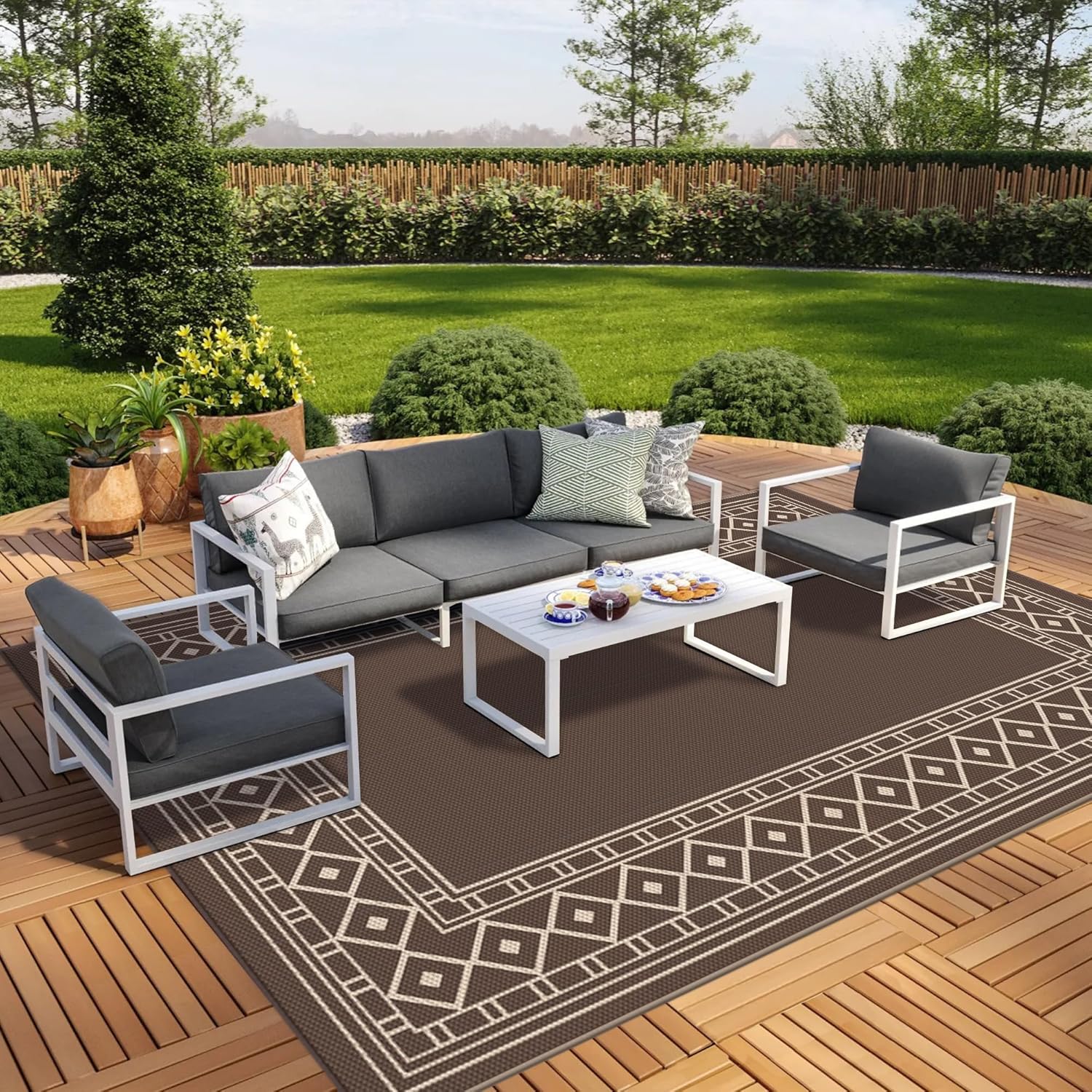 GENIMO Outdoor Rug Waterproof for Patio, Perfect for Fall Decor