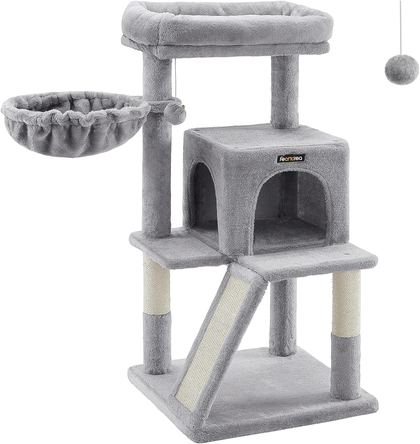 Feandrea Cat Tree for Large Cats with Widened Perch and Ramp