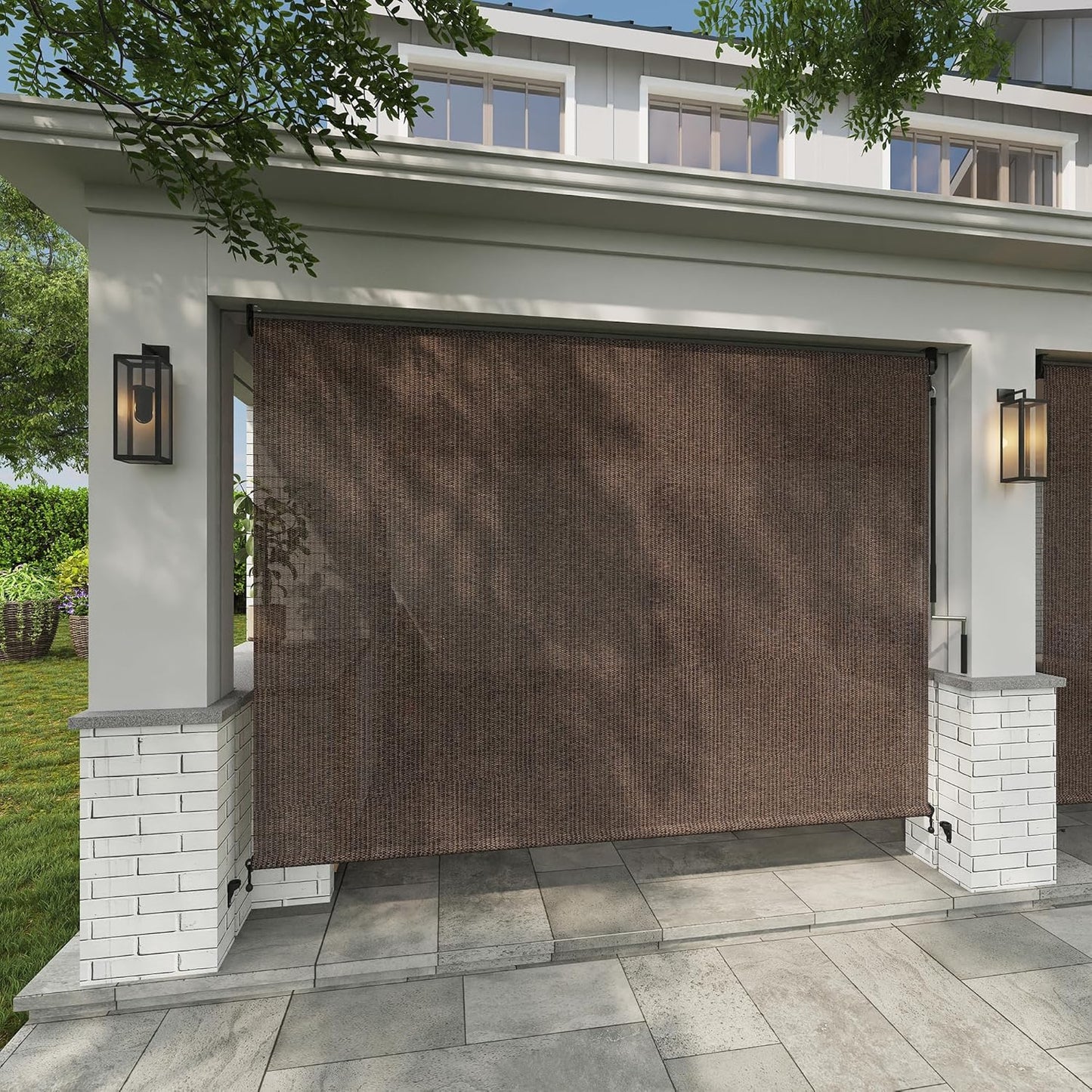 VICLLAX Outdoor Roller Shade Fabric for Porch and Patio Use