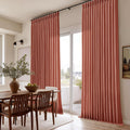 Terracotta Linen Pinch Pleated Curtains 108 in Length - Memory Shape