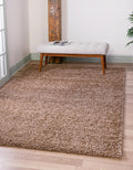 Uber Cozy Solid Shag Rug 4 ft x 6 ft Sandy Brown - Soft, Durable