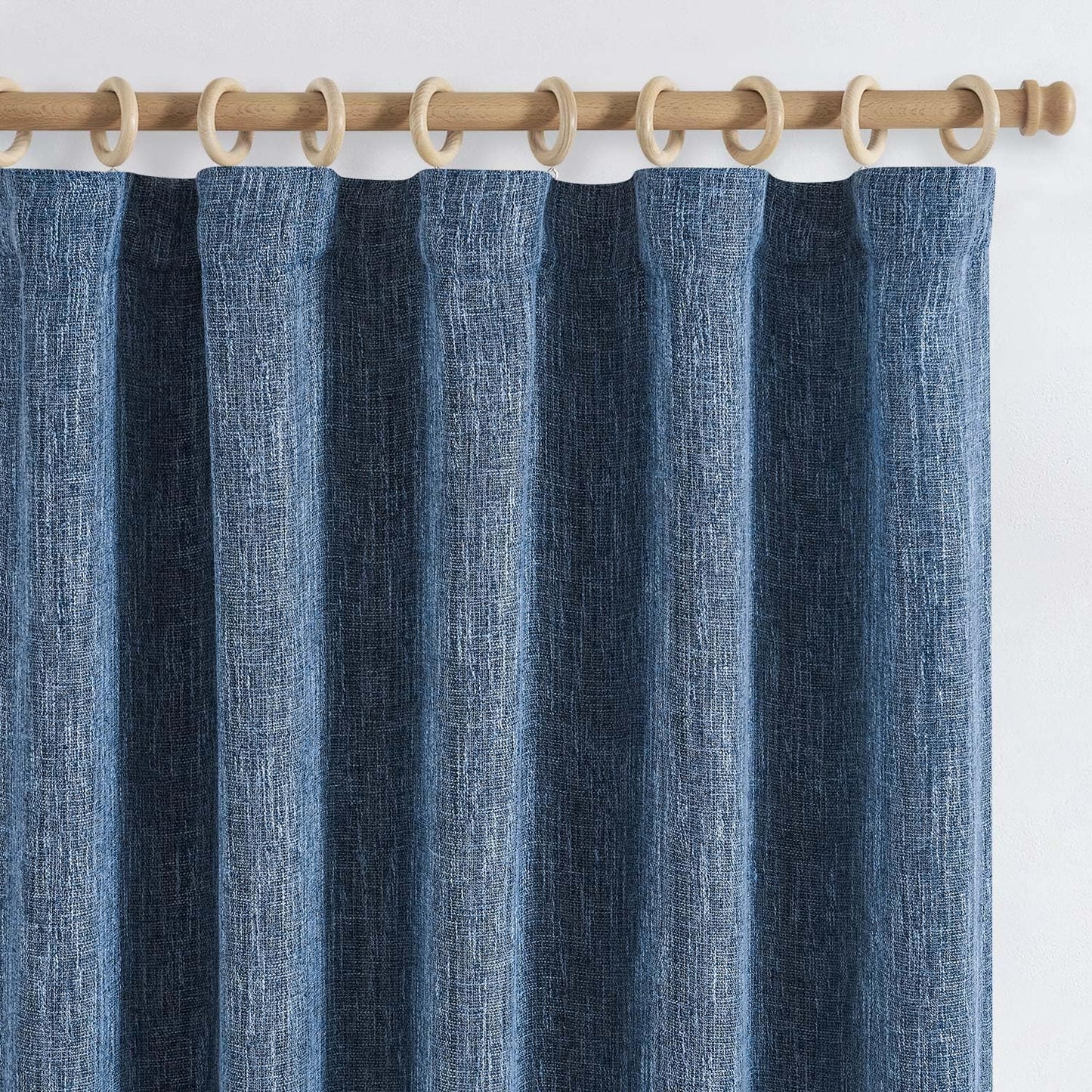 jinchan Burlap Look 96 Inch Long Textured Curtains for Home