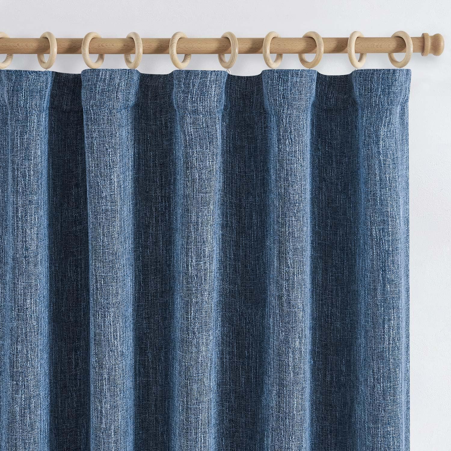 jinchan Burlap Look 96 Inch Long Textured Curtains for Home