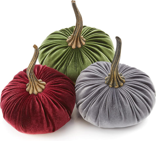 Elegant Autumn Pumpkins Set of 3 for Cozy Fall Vibe