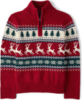 Boys' Long Sleeve Quarter Zip Pullover Sweater - 100% Cotton Comfort