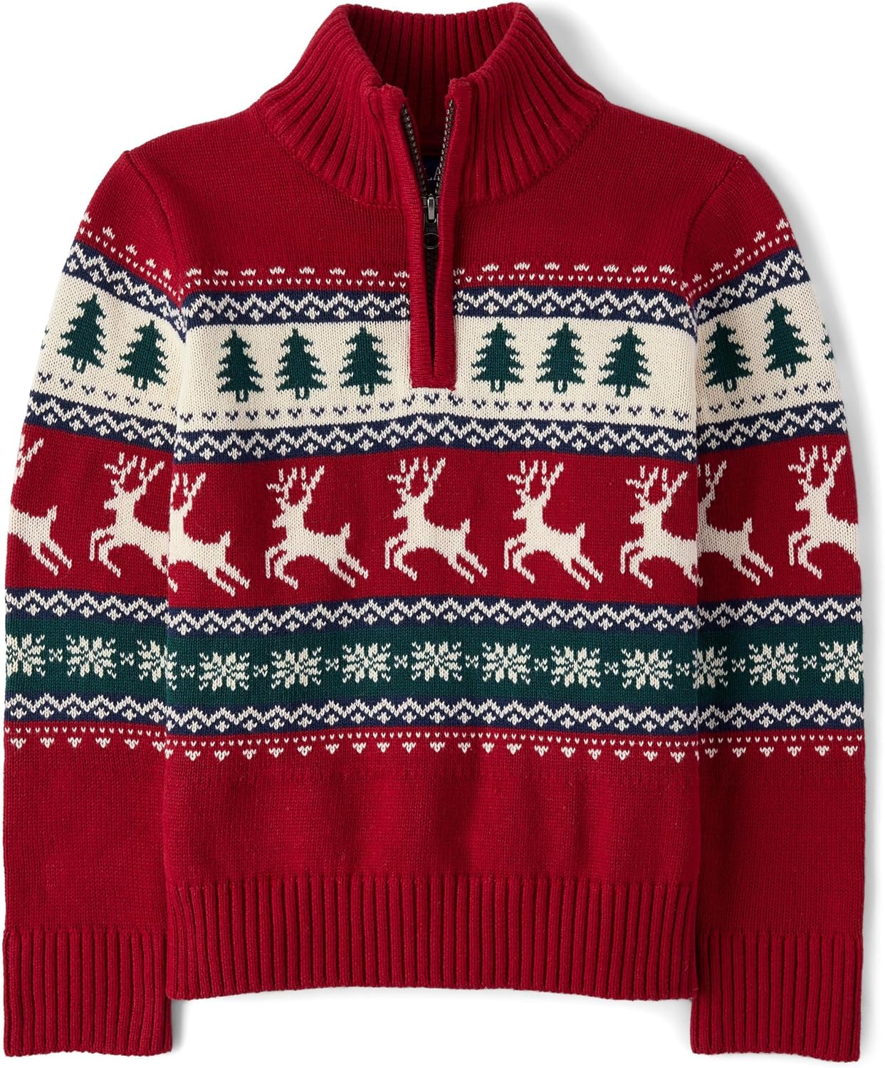 Boys' Long Sleeve Quarter Zip Pullover Sweater for Kids