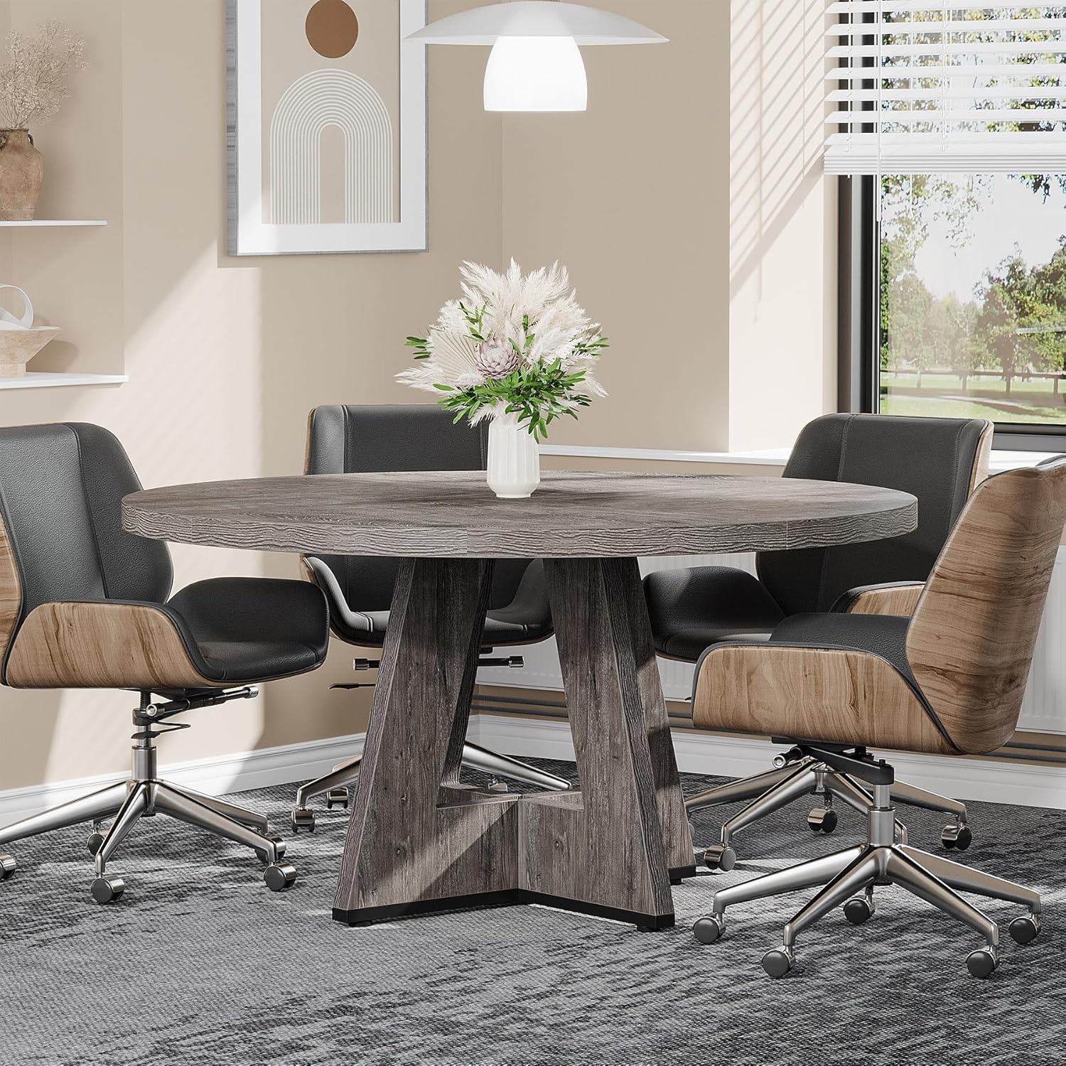 Tribesigns 47 Round Conference Table: Stylish & Spacious