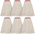 Cotton Floor Mop Heads 16oz 6Pack - Heavy Duty Replacement