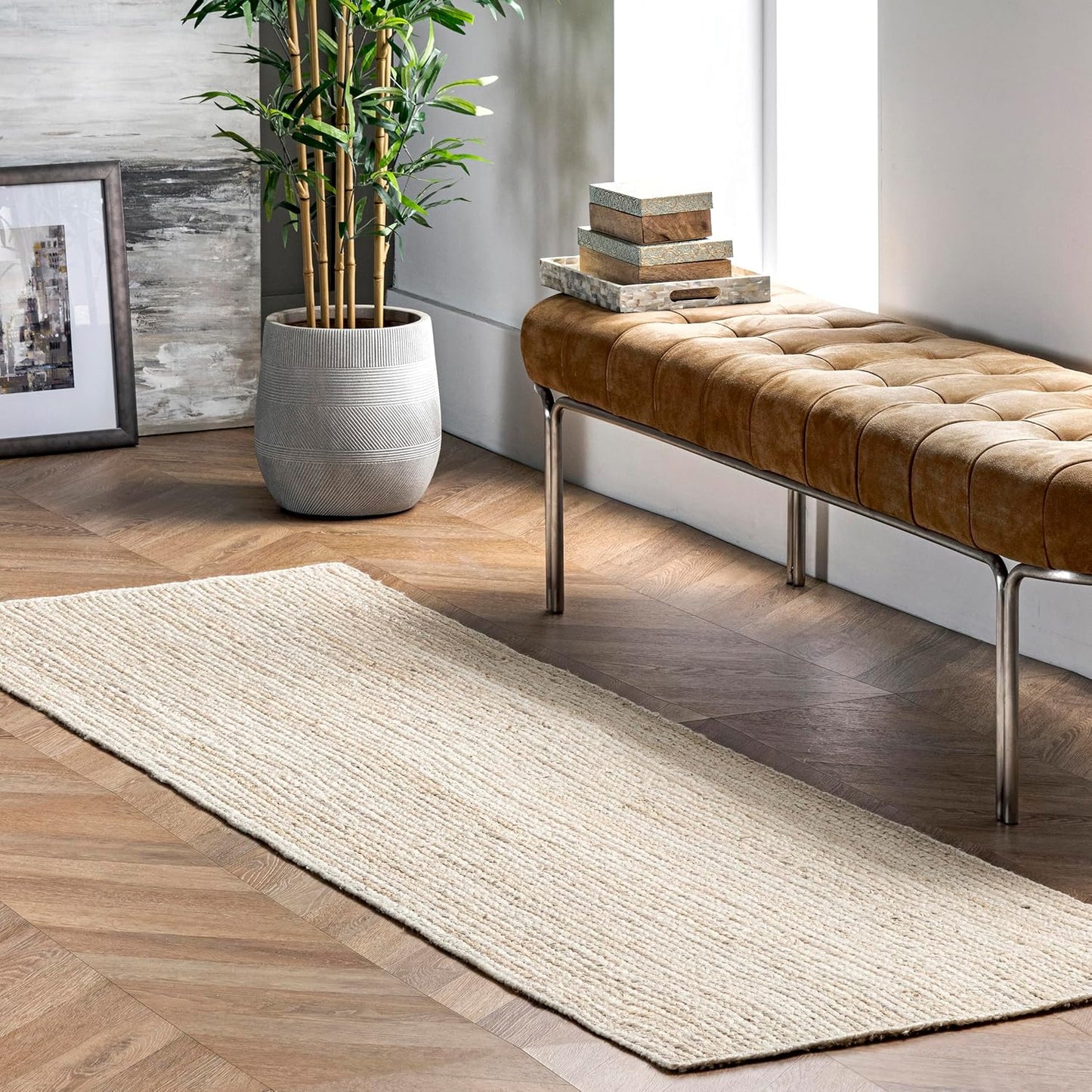 nuLOOM 2x14 Rigo Jute Hand Woven Area Rug for Any Room