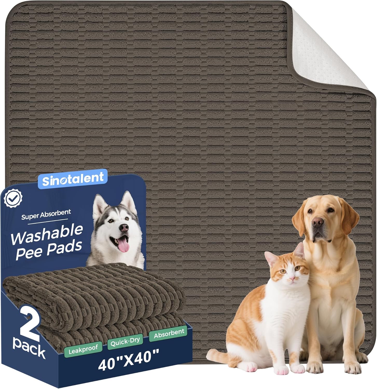 Washable Pee Pads for Dogs - Reusable Non-Slip Dog Pads