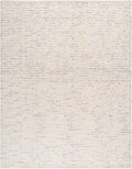 6 ft x 9 ft Ivory & Blue Abstract Area Rug - Handmade Wool