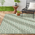 5ft 2in x 7ft 2in Green/Beige Geometric Indoor/Outdoor Rug