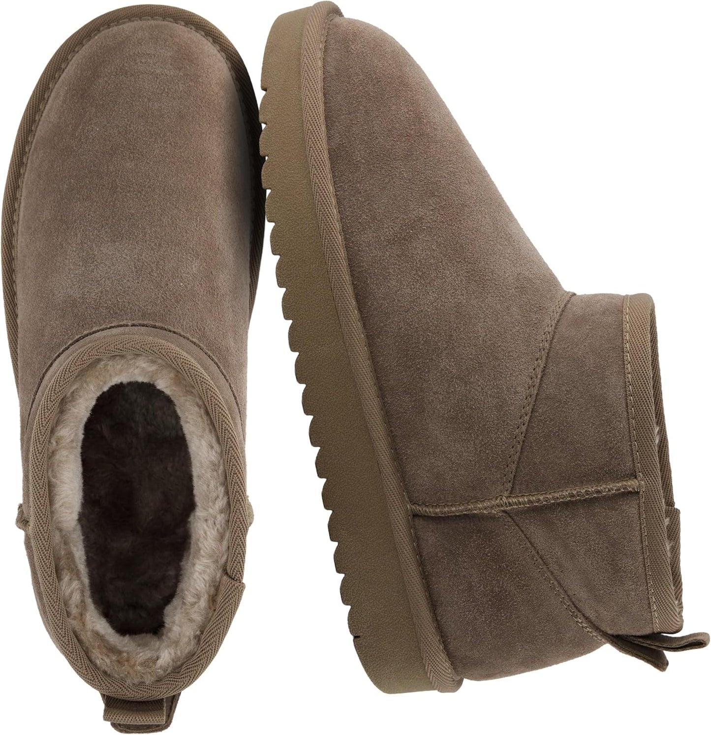 CUSHIONAIRE Hip-3 Genuine Suede Leather Ankle Boots for Women