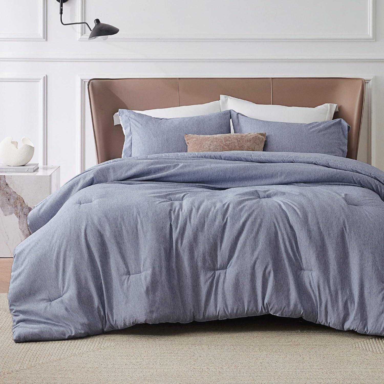 Bedsure King Size Comforter Set - Navy Blue Soft Bedding