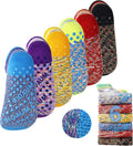 BIOAUM Yoga Socks for Women - 6 Pairs Cotton Cushion Non Slip Grip
