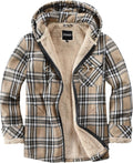 Elesuit Men's Full Zip Fleece Flannel Jacket Shirt Plaid Cotton