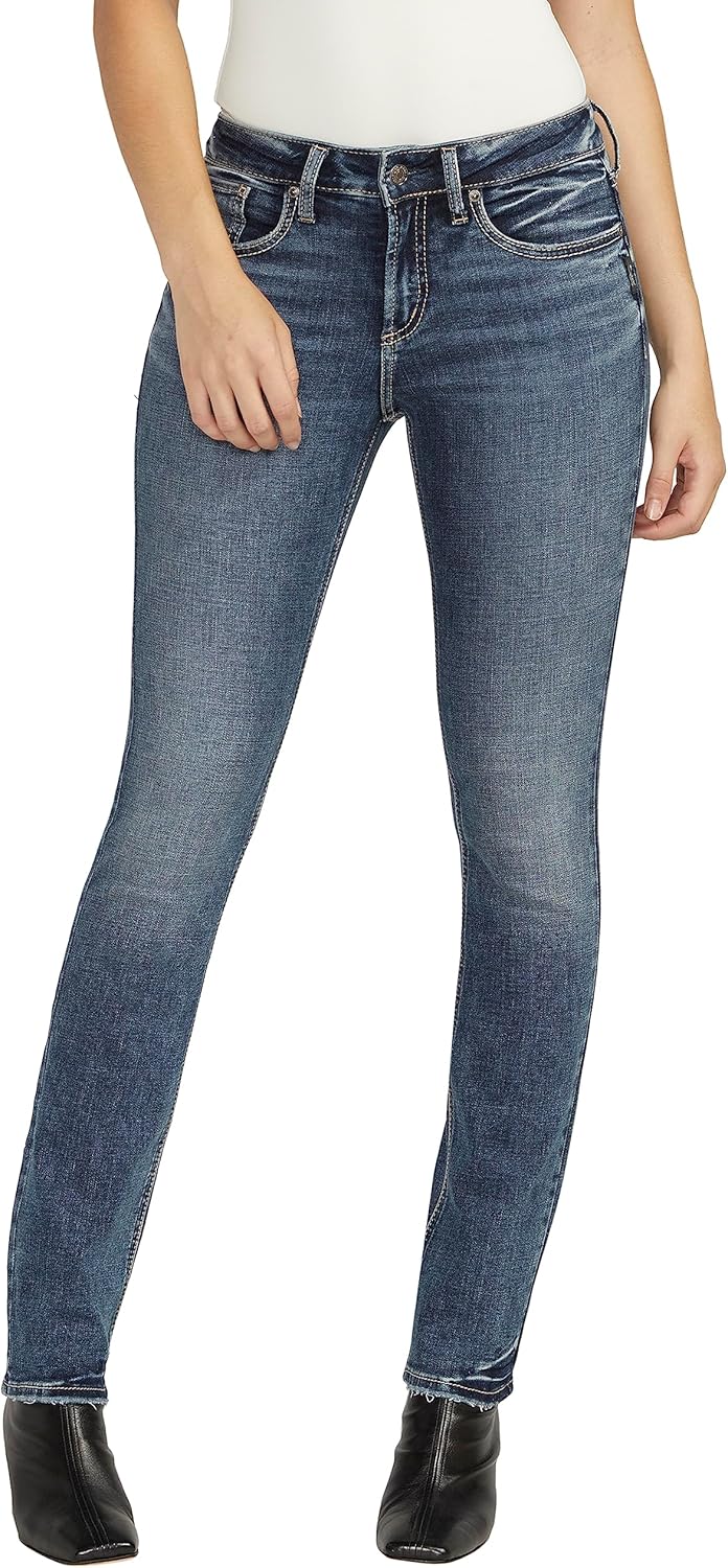 Suki Mid Rise Curvy Fit Straight Leg Jeans for Women