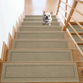 Non-Slip Stair Treads for Wooden Steps Indoor, 15 Pack Beige
