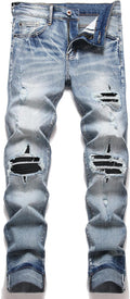 AITITIA Men's Stretch Fit Ripped Jeans for Ultimate Comfort