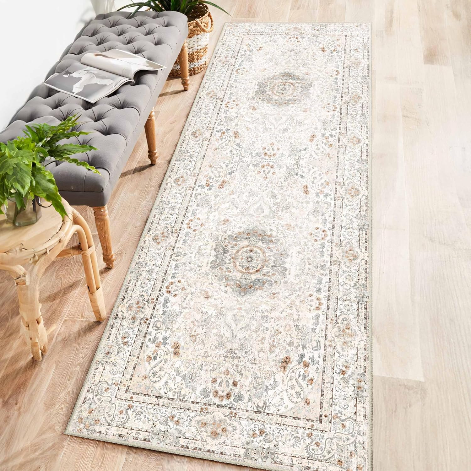 Washable Runner Rug 2x6 for Hallways, Kitchen, and Living Room