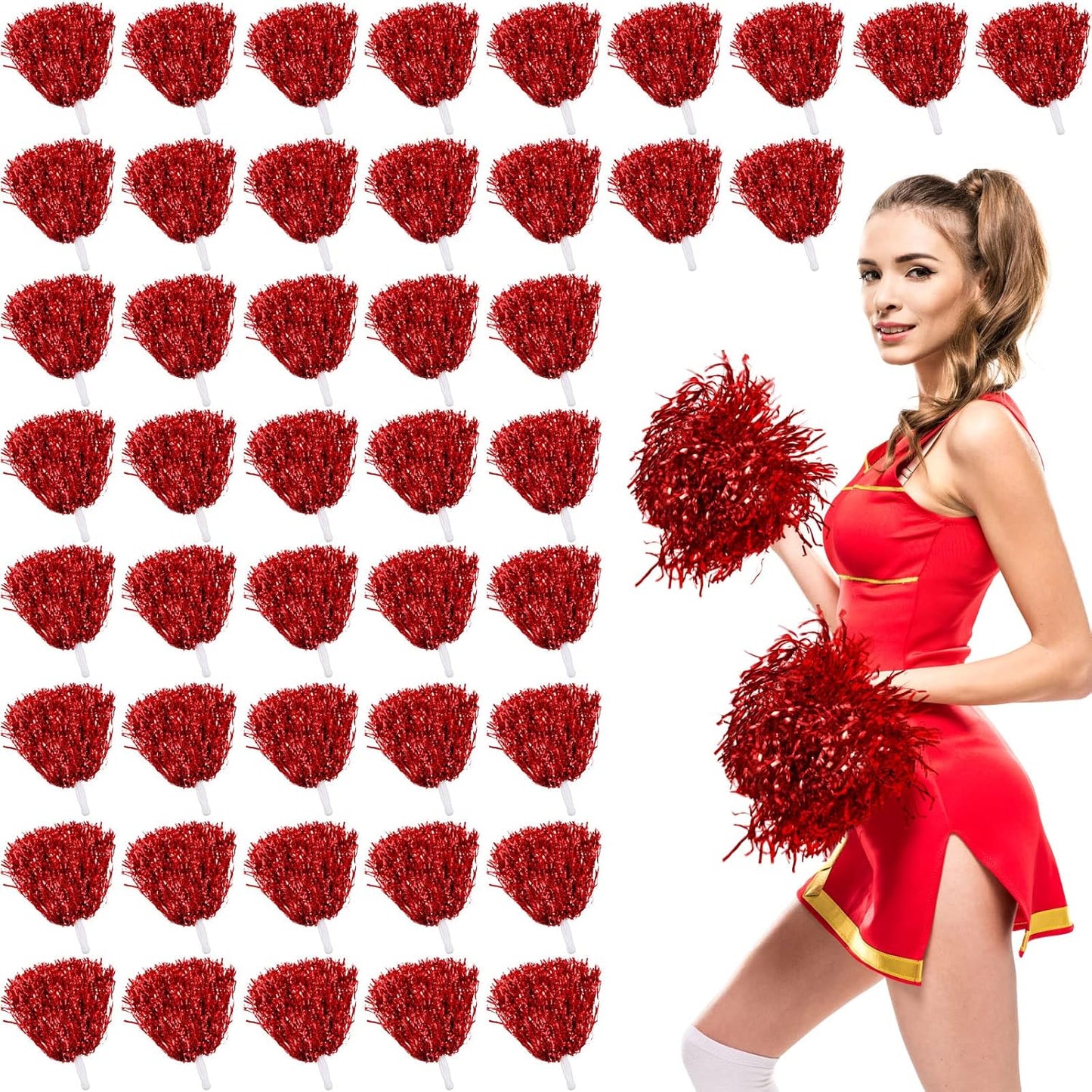 60 Pcs Cheerleading Pom Poms for Team Spirit and Dance Events