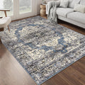5x7 Area Rug for Living Room - Stain Resistant Washable Floral Rug