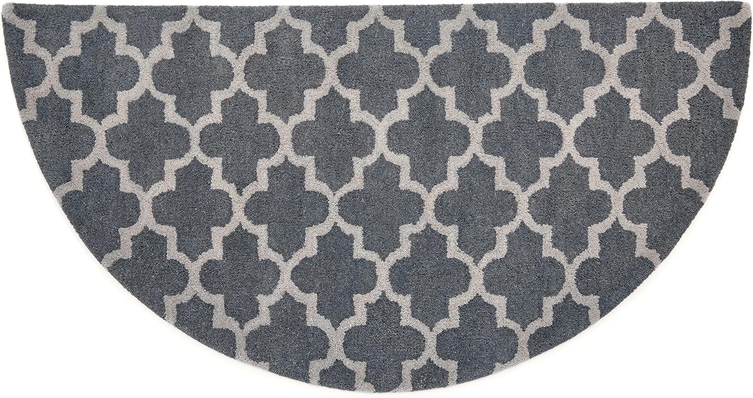 Gray Hand Tufted 100% Wool Hearth Rug for Cozy Fireplaces