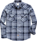 Dubinik Flannel Shirt for Men Western Pearl Snap Plaid (Style HM8M)