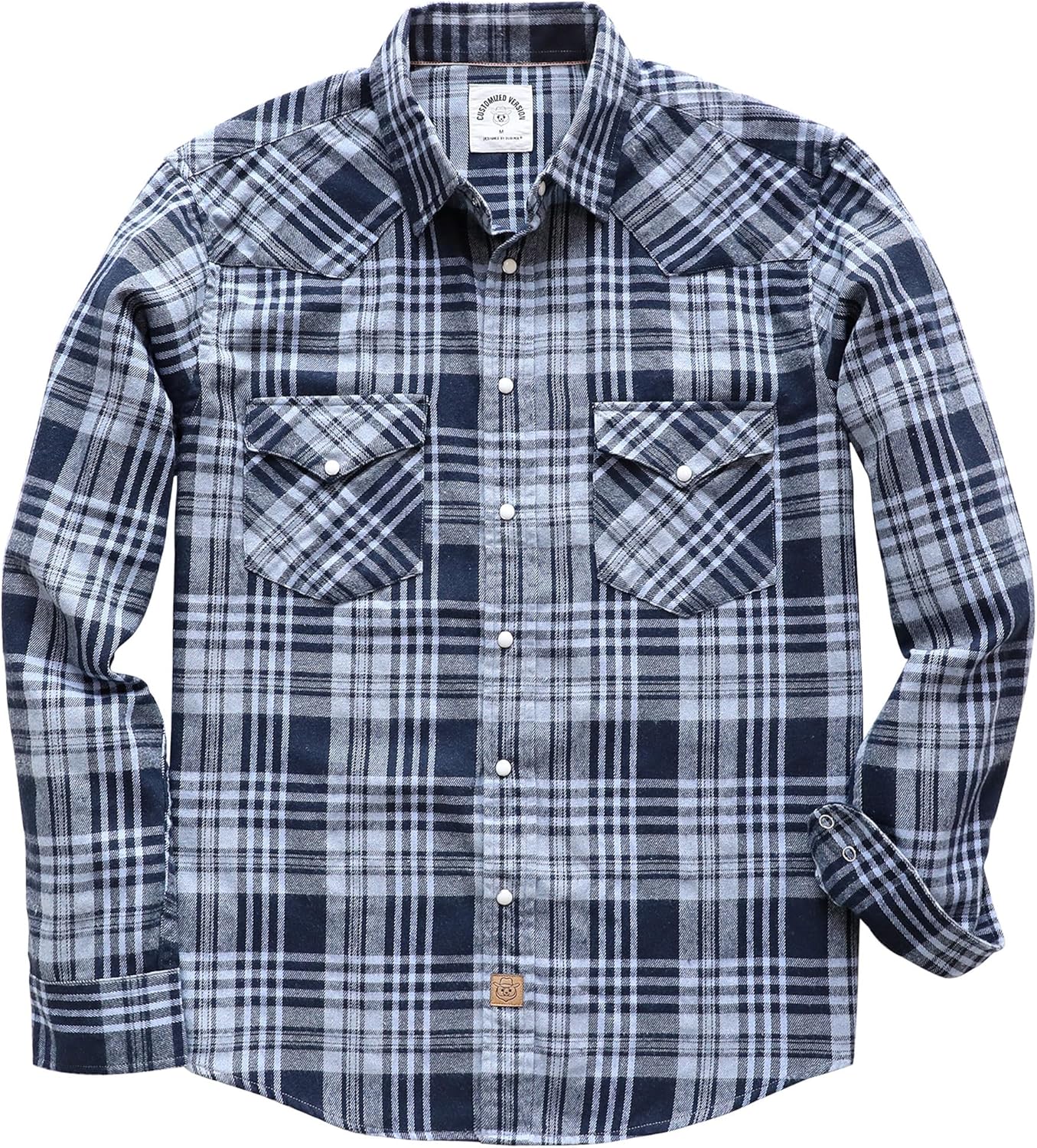 Dubinik Flannel Shirt for Men - Vintage Pearl Snap Plaid Style