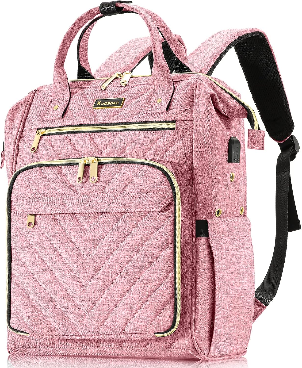 Large Capacity Pink Knitting Bag Backpack for Yarn Supplies
