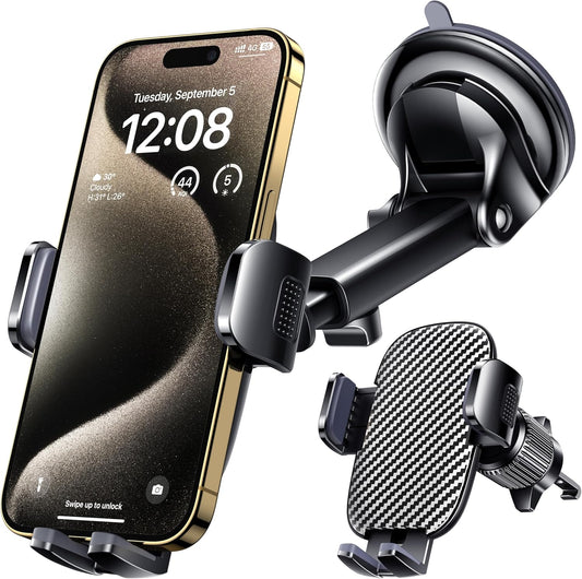 Qifutan Carbon Fiber Car Phone Holder - Hands-Free Mount