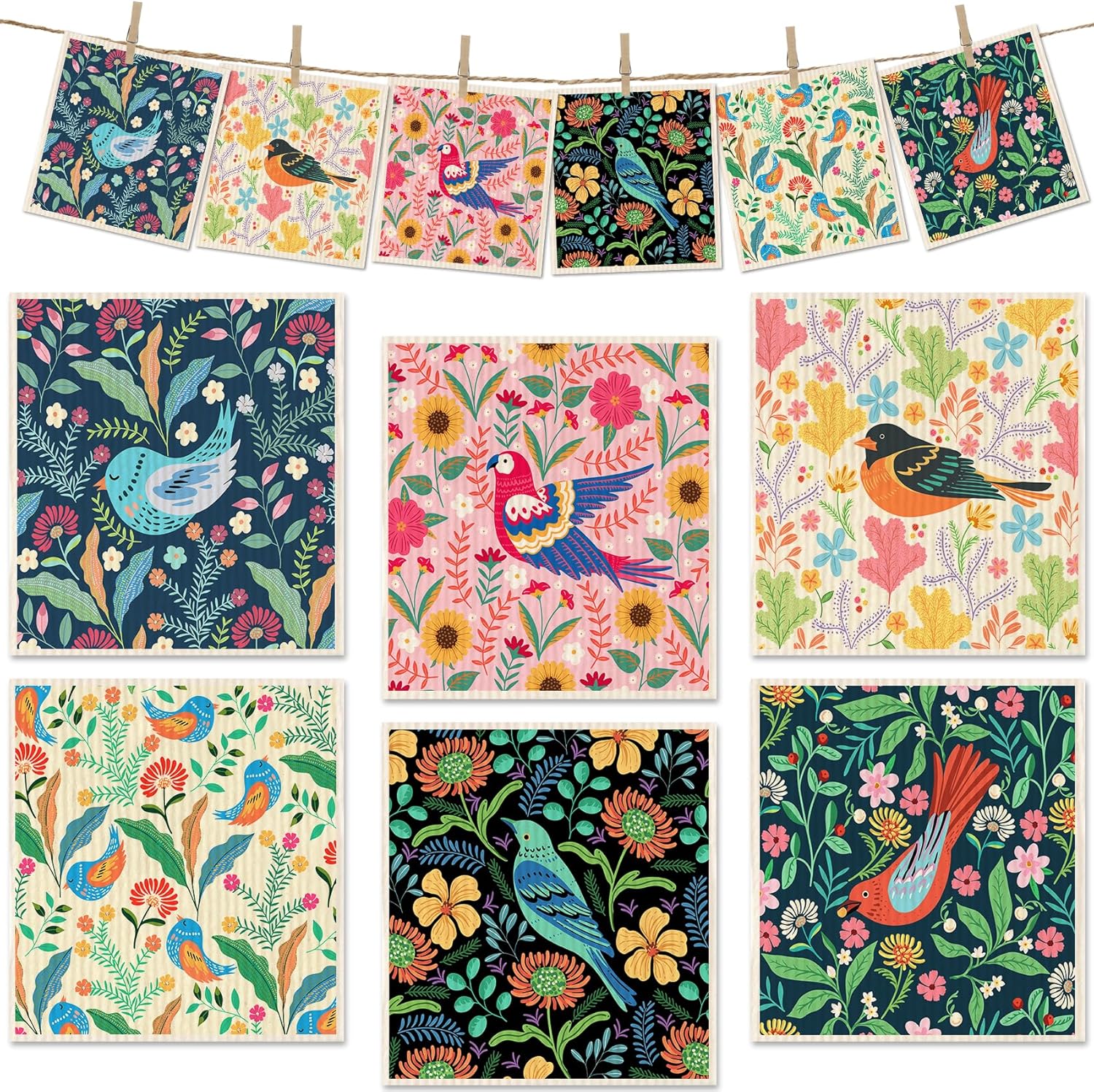Super Absorbent Swedish Kitchen Cloths, 6-Pack, Quick Dry