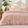 Bedsure Twin Comforter Set - Coral Pink Boho Tufted Comforter