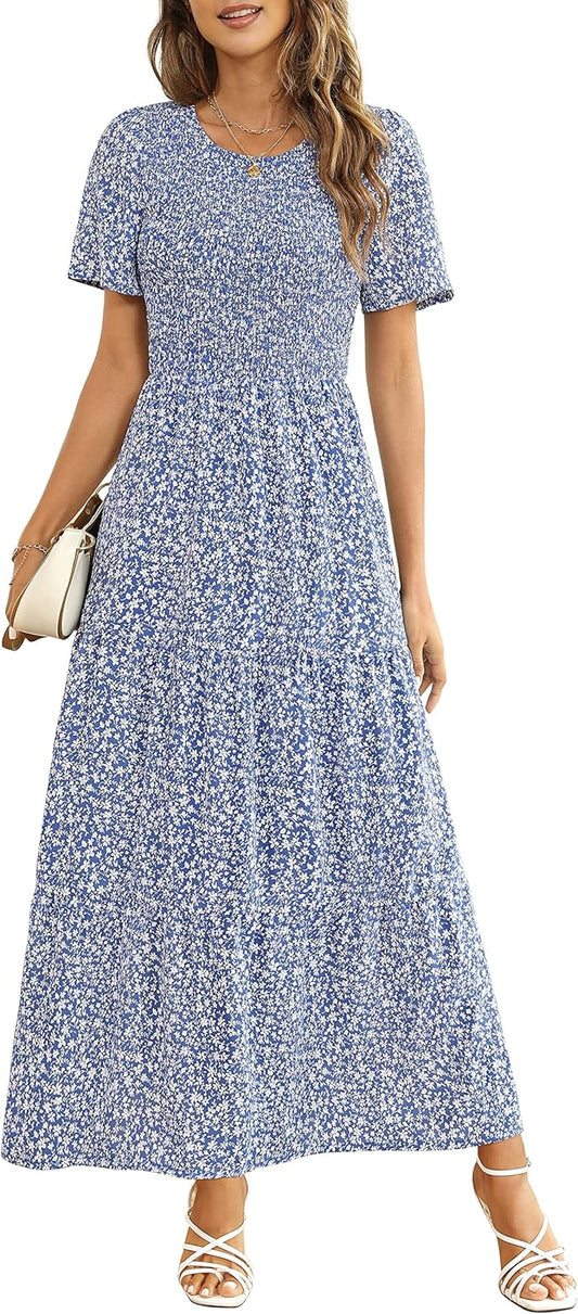 Maggeer Women's 2023 Summer Casual Short Sleeve Maxi Dress Review