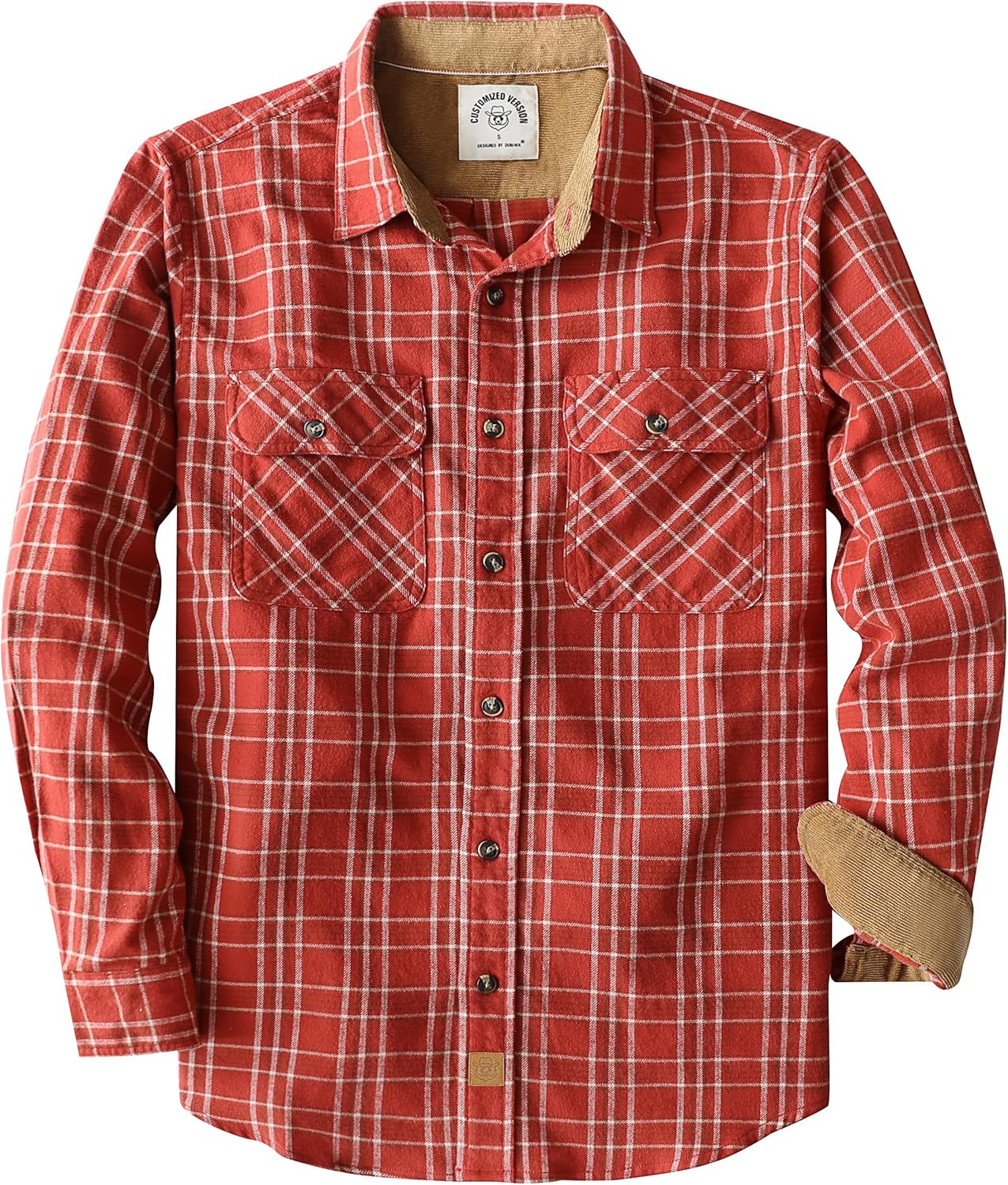 Dubinik Mens Flannel Shirt Long Sleeve Soft Cotton Plaid Style