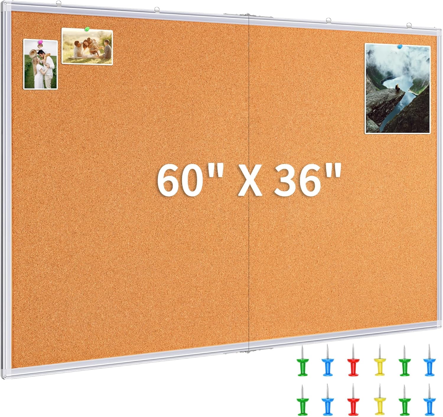 Maxtek Large Cork Board 60 x 36 in for Home and Office Use