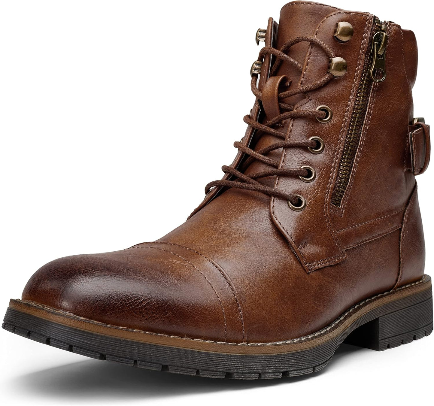 Vostey Men's Casual Combat Motorcycle Ankle Dress Boots