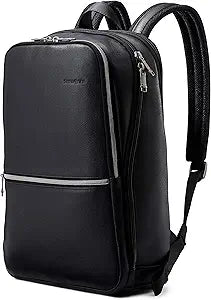 Samsonite Classic Leather Slim Backpack for Stylish Professionals