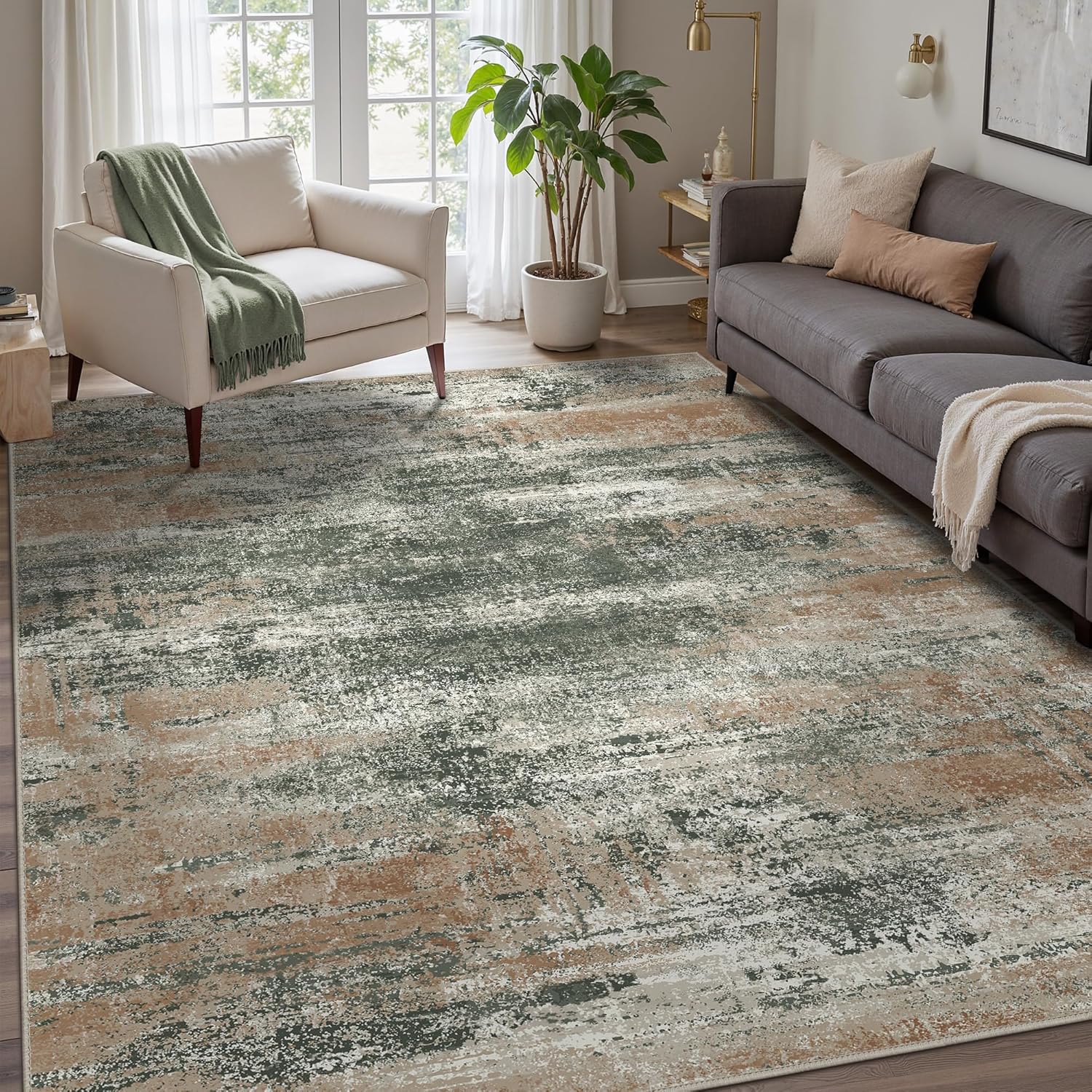 GENIMO 6x9 Area Rug - Washable, Lightweight, Pet Friendly