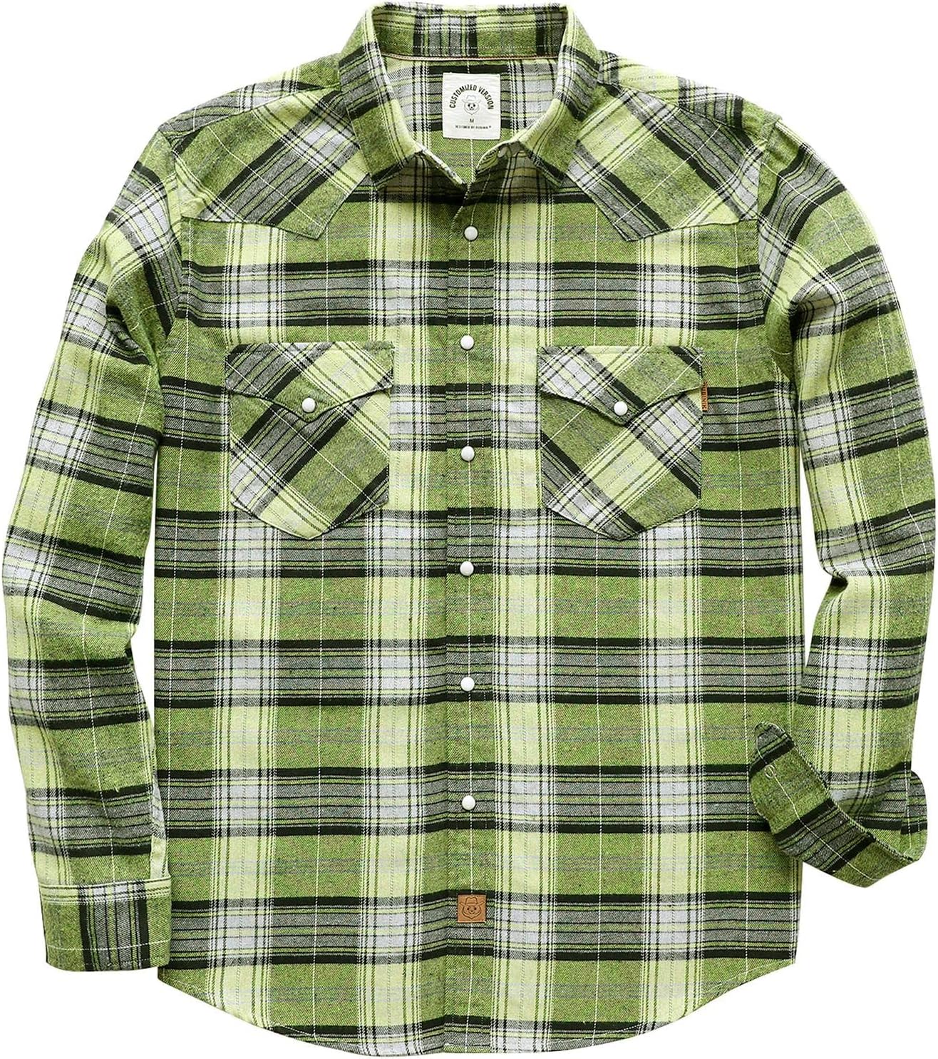Dubinik Flannel Shirt for Men - Vintage Pearl Snap Plaid Style
