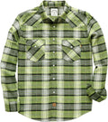 Dubinik Flannel Shirt for Men Western Pearl Snap Plaid (Style RF2P)