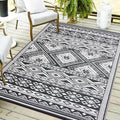 Outdoor Rug 6x9 ft Waterproof Reversible Plastic Straw Rug - Portable