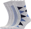 VRD Mens Dress Socks Bamboo 5-Pack Assorted Patterns - Crew Fit