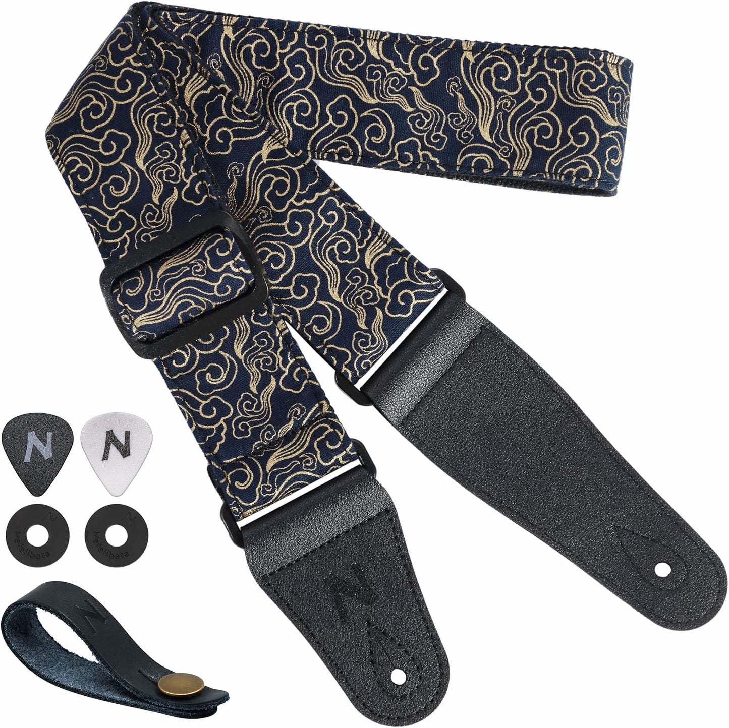 Japanese Cotton Guitar Strap w/ Auspicious Cloud Design
