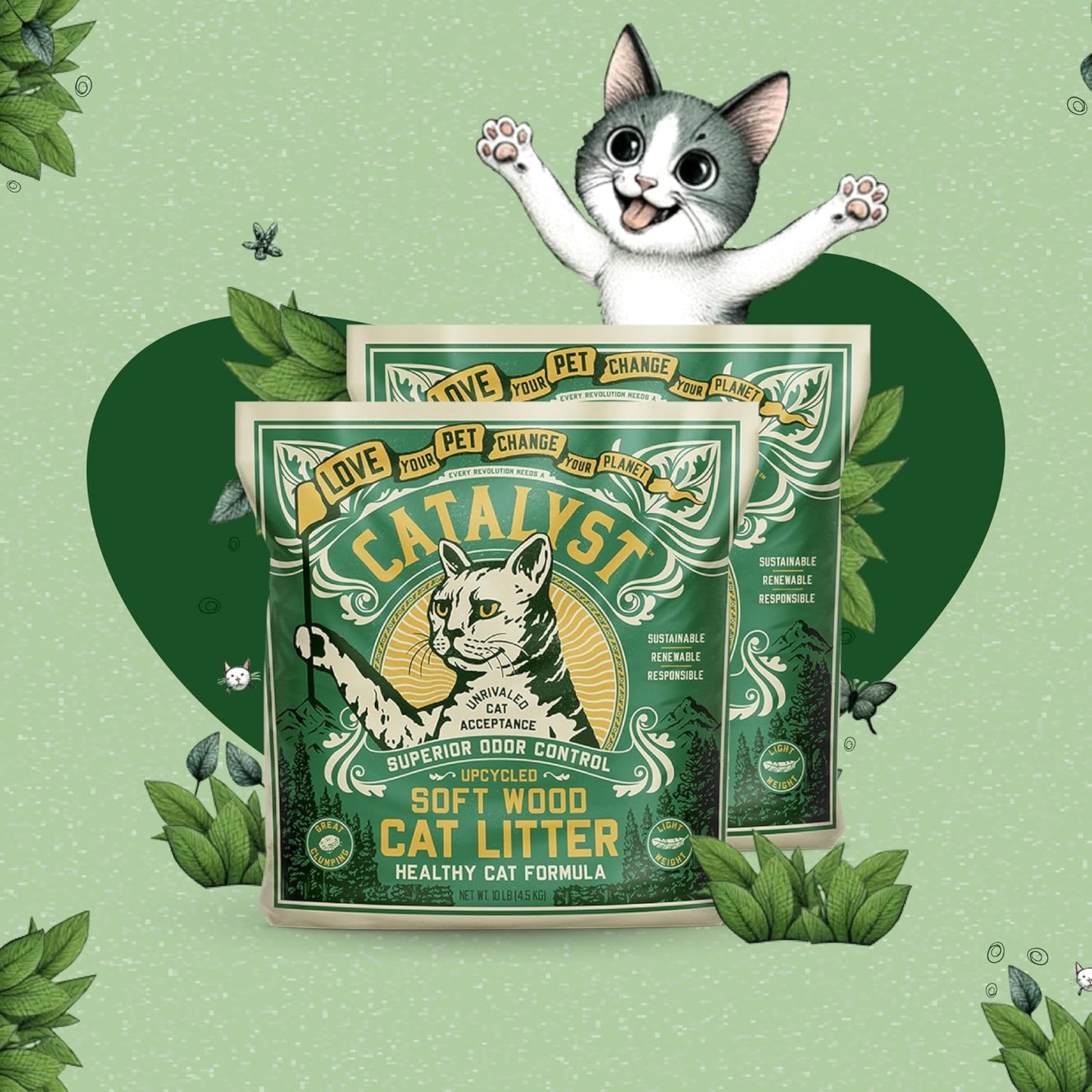 Catalyst Natural Soft Wood Cat Litter - Superior Odor Control
