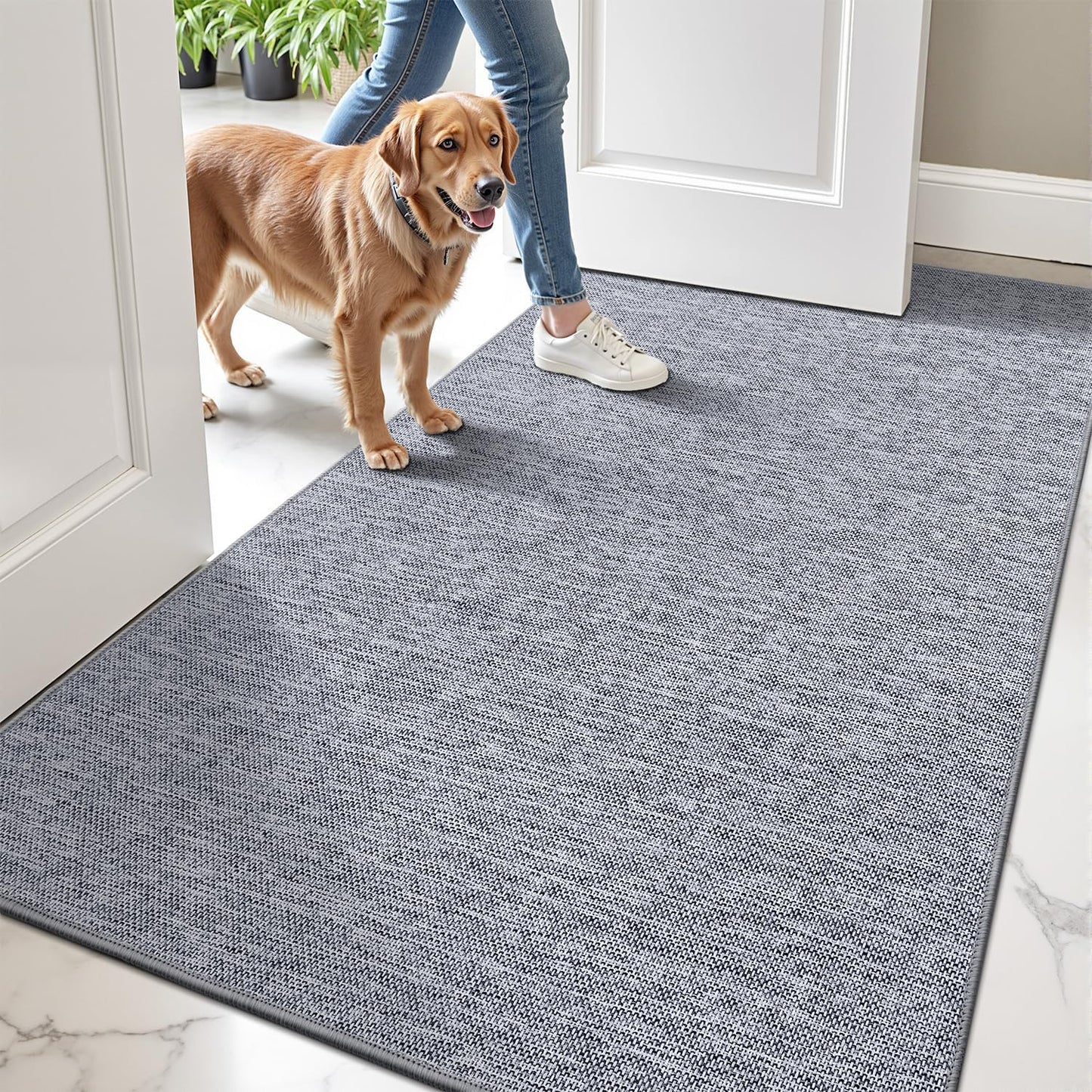 LUMI Ultra Thin Door Mat for Entryway, Easy Clean Indoor Mat